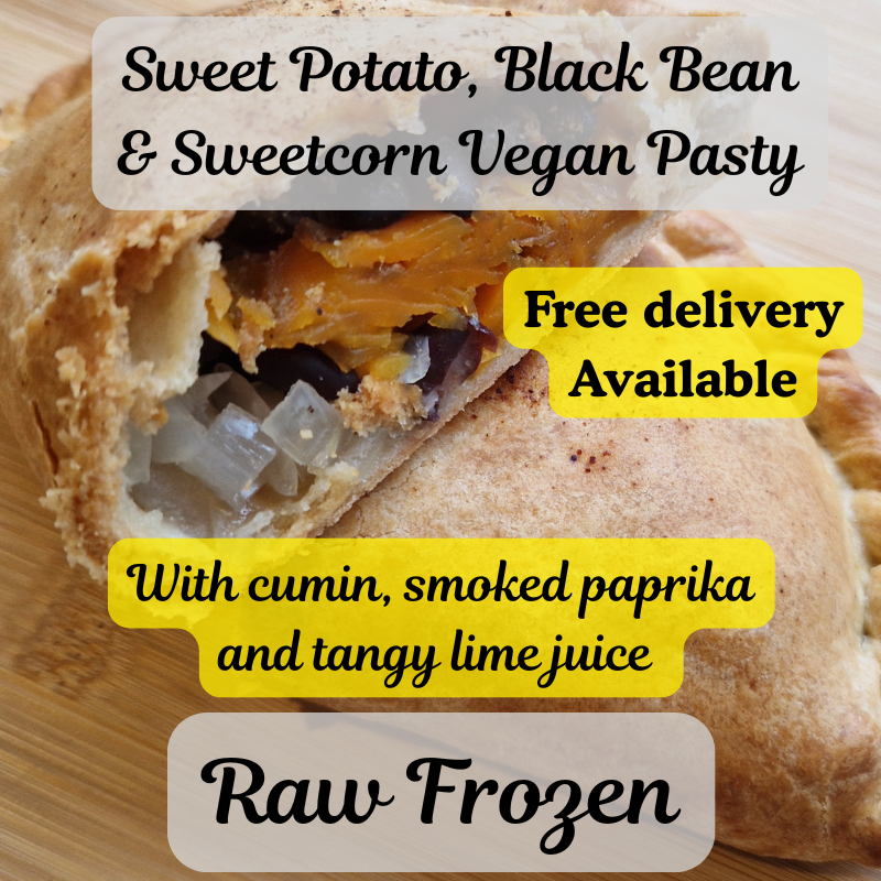 Sweet Potato, Black Bean & Sweetcorn Vegan Pasty