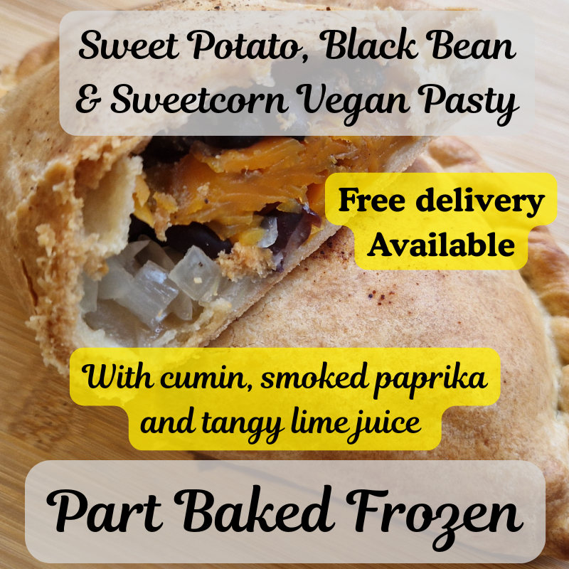 Sweet Potato, Black Bean & Sweetcorn Vegan Pasty