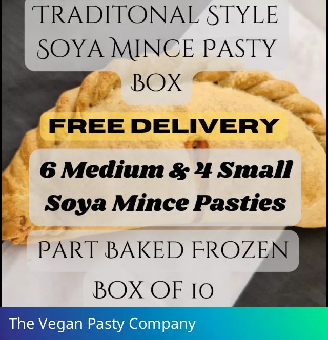 Traditional Style Vegan Soya Mince Pasties Box - Free Delivery Included